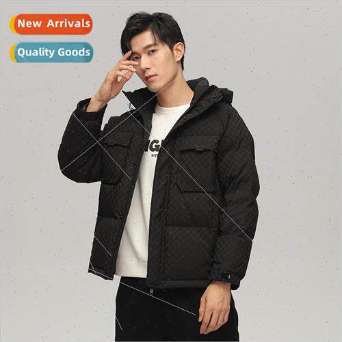 Men checkerboard down jacket fall winter men 2023 winter new