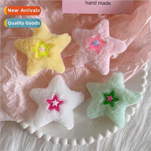 Korea fall winter hair cards cute dopamine plush pentagram h