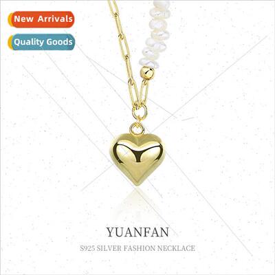 S925 lver Necklace Women che Europe Vintage Heart Pendant
