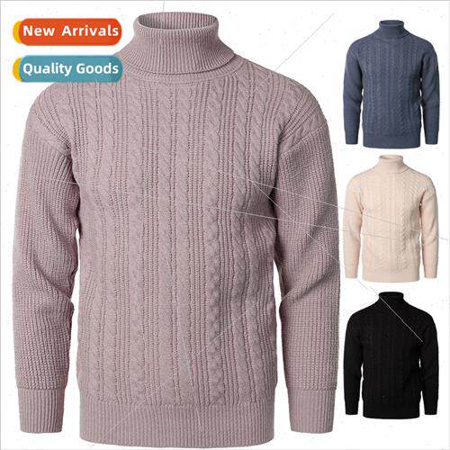 High  men 2021 winter Slim men jacquard kn sweater high neck
