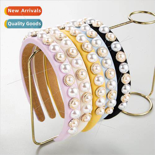 Europe Korea hair band simple round pearl hairpin retro fine