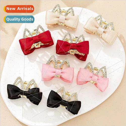 Children cute rabb ears bow hair clips ltle girl grab clip a