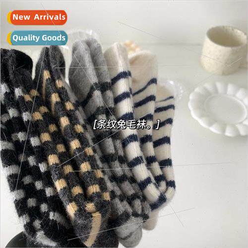 Thickened rabb wool socks female ins fall and winter Korean
