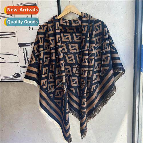 Winter new square scarf simple letters printed scarf warm ne
