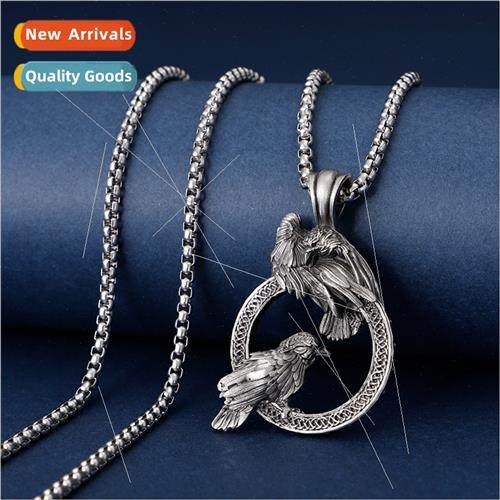 Europe vintage gothic hip-hop punk crow pendant men necklace