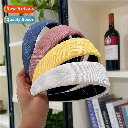 Multi-color optional solid color PU leather hair bands femal