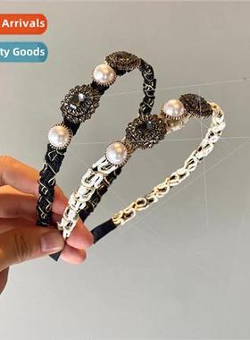diamond pearl retro wind headband go out to bind hair -slip
