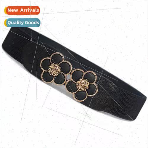 Ms. Korea retro flowers narrow waist seal female elastic ela