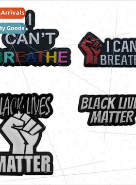 I CAN`T BREATHE BLACK LIVES MATTER Fist Brooch Badge