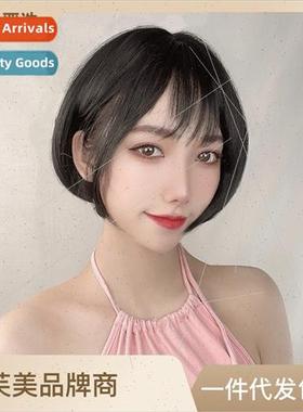 Japan wig female short o head air bangs simulation hair mech