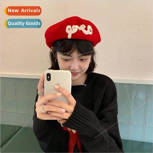 Christmas limed hat female Korean  wool beret Japanese retro