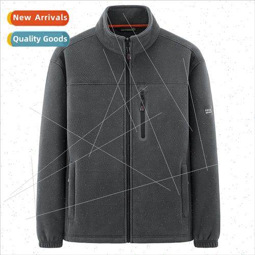 Autumn winter fleece jacket men HK simple retro casual colla