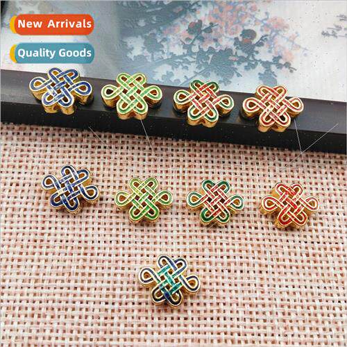 Alloy oil Chinese knot DIY handmade gold-plated enamel filig