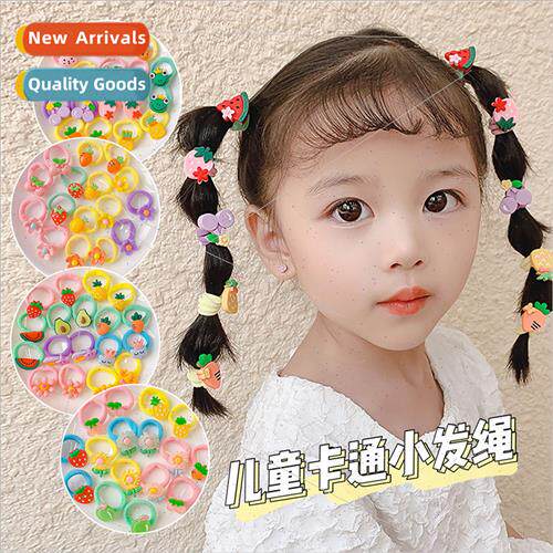 Children tie hair rope colorful girls head rope does not hur