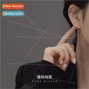 red sim Korea female earrings koi fish ltle cute silver S925