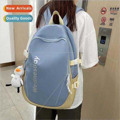 ins middle school students schoolbag female Korean large cap