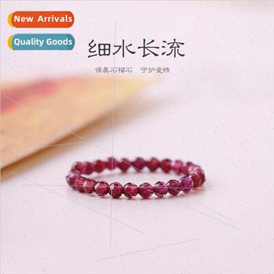 Gemstone sense faceted natural garnet ring female burgundy r