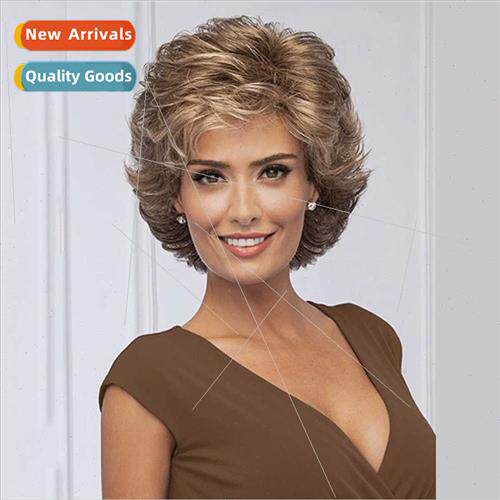 Fashion Fluffy Reverse Short Women Wig Head Covers Europe Fa