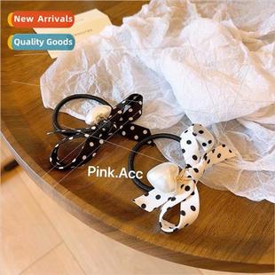 pearl polka band cute love tie bow head dot hair heart out