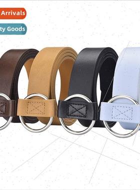 Belt men women simple versatile pinless round buckle jeans n