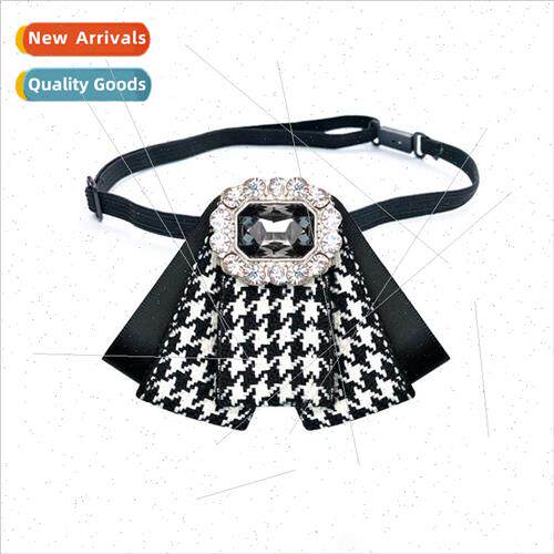 Korea Thousand Bird Plaid Black Bow JK Bow Tie Korea Rhinest