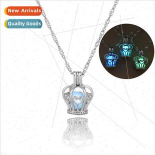Europe luminous cage necklace fashion hollow DIY cage pendan