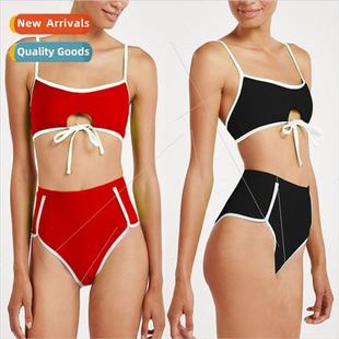 Sheath High Waist Womens Bikini Swimsu Tie i19C376 Spl
