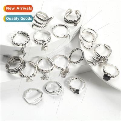 Europe new nd ring simple retro opening salvation hollow cro