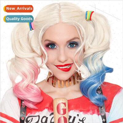 Suicide Squad Joker Woman Harley Quinn cos wig double braid