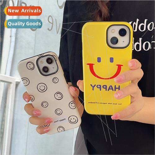 Simple yellow background HAPPY smiley iPhone 13PRO couple 12