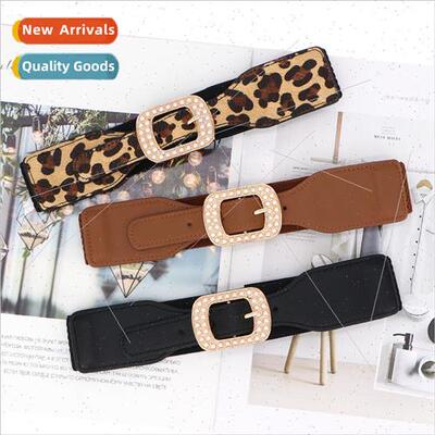 versatile leopard belt female elastic skirt jacket elegant m