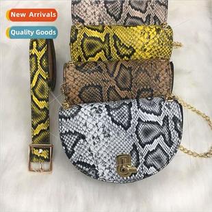 Waist Bag Slim Snake Half Belt Chain Round Women