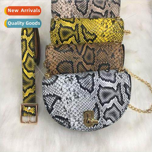 Snake Women Belt Waist Bag Slim Belt Chain Half Round Waist