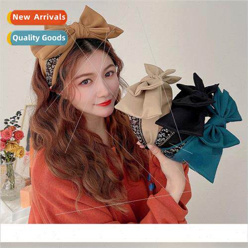 Fabric large  bow hair band super show face small headband h