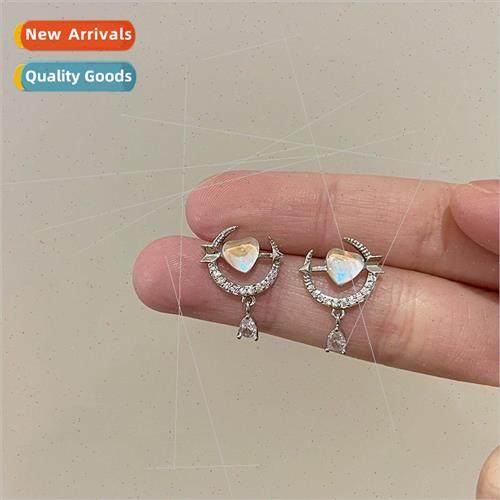 Cupid star moon water drop diamond earrings female summer ni