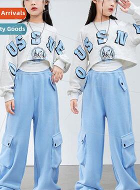 Jazz Dance Costume Girls Hip Hop Set Dance Kids  Clothes Chi