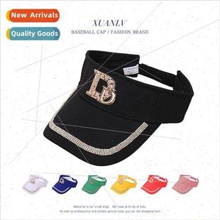 Rhinestone letters hollow top hat female outdoor cycling sun