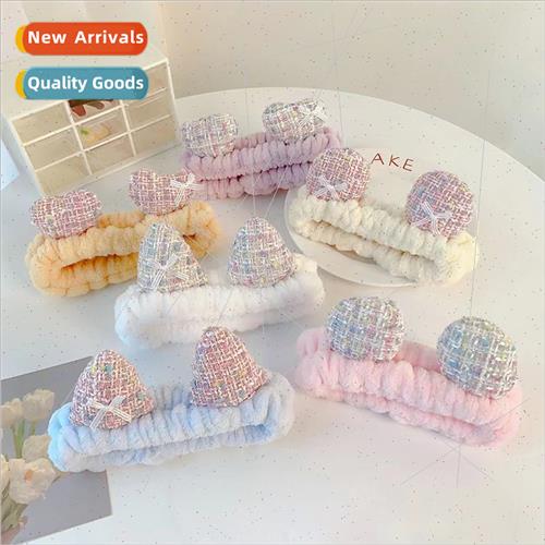 Korean fashion love hair band ladies wash face mask hair ban