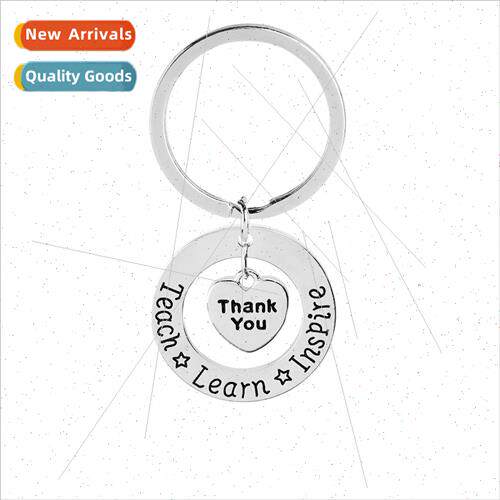 Keychain thank you heart engraved small pendant small jewelr