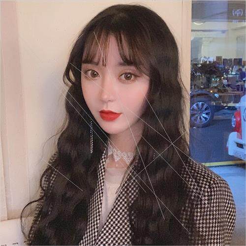 Wig female long curly hair corn hot natural realistic wool c
