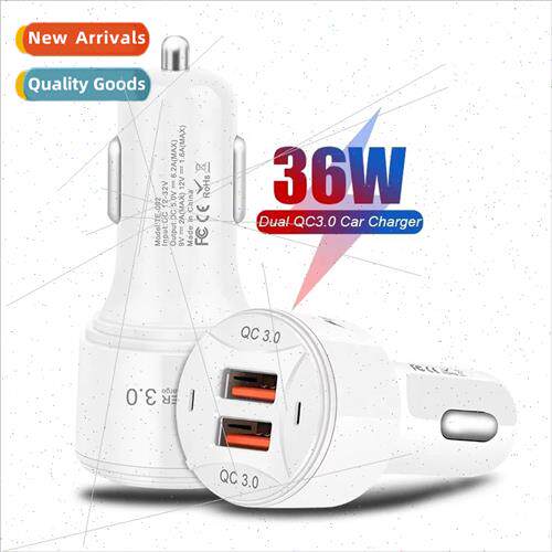 Dual QC3.0 fast charger car charger 2USB car charger a drag