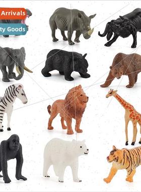 12 Miniature Wildlife Rhinoceros Orangutan Black Bear Elepha