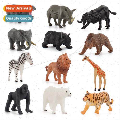 12 Miniature Wildlife Rhinoceros Orangutan Black Bear Elepha