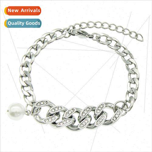 Europe hip-hop drilling Cuban chain bracelet influx men wome