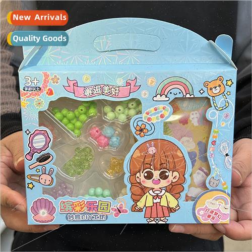 Children play house beading toys threading beads handmade di