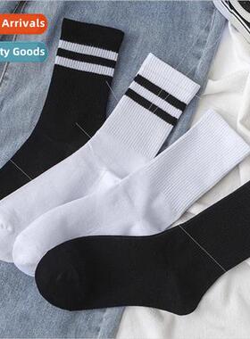 Socks spring fall men women double bar sports tide socks ins
