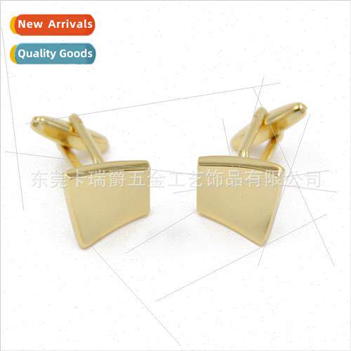Simple glossy irregular gold square cufflinks 适用men women