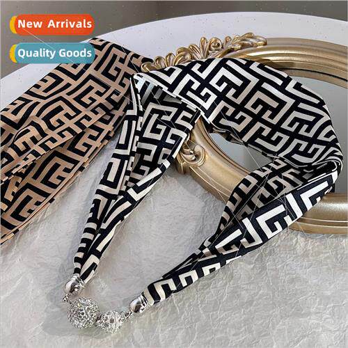 Hair bands inlaid diamond magnetism wide side satin wind tex