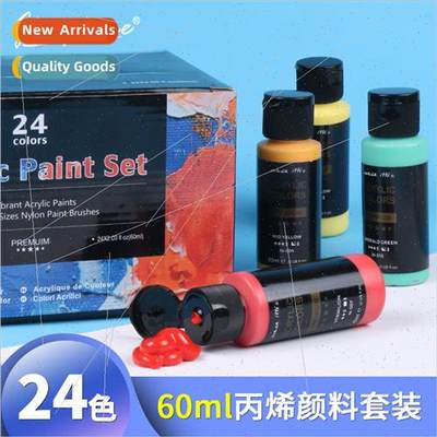 24 colors 60ml acrylic paint set single art painting diy pai