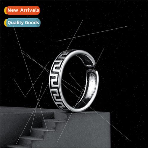 Open ring men tide niche finger ring back pattern men tail r